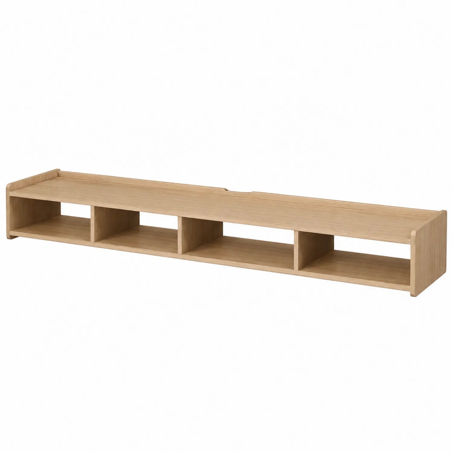 Meuble TV en bois de chêne clair avec 4 compartiments