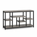 Console en bois et métal avec étagères, Gris/Noir, 120x30x80 cm
