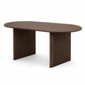 Table à manger ovale en bois brun 180x90 cm