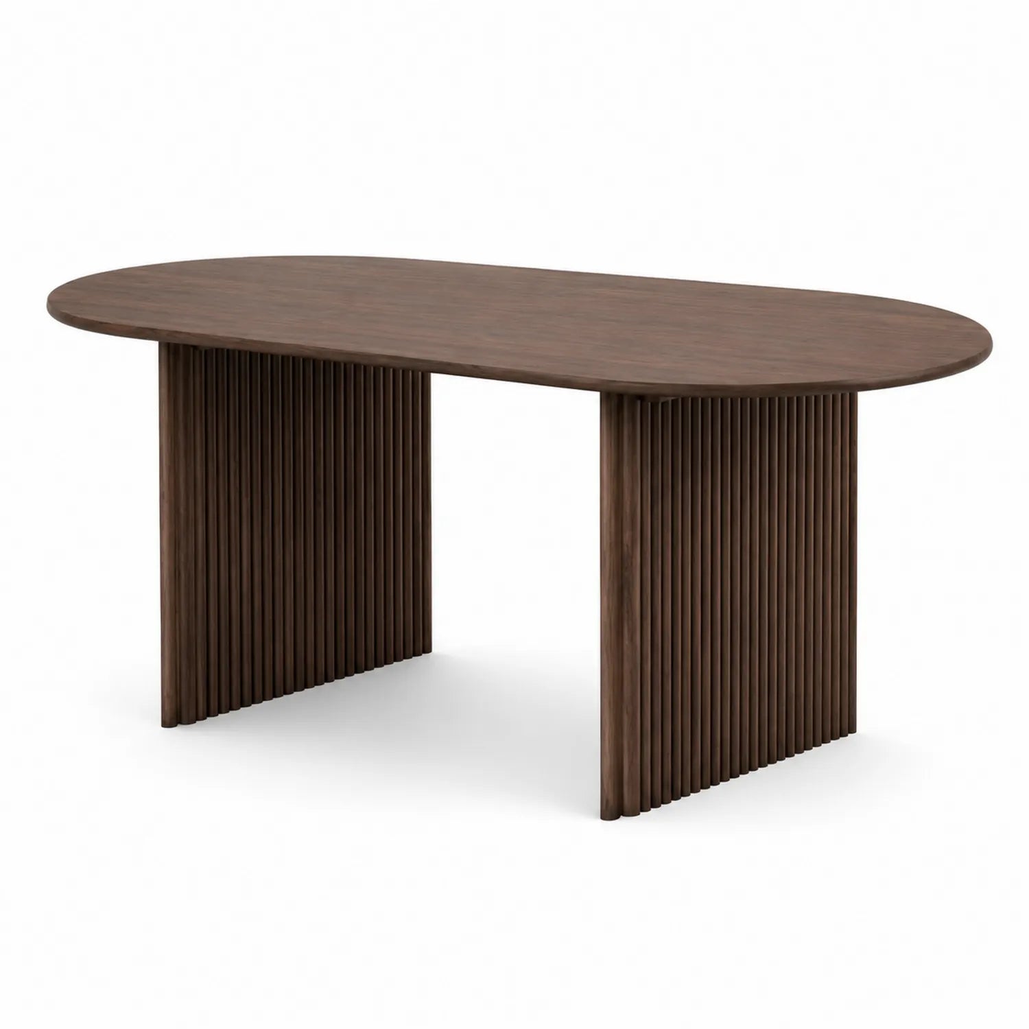 Table à manger ovale en bois brun 180x90 cm