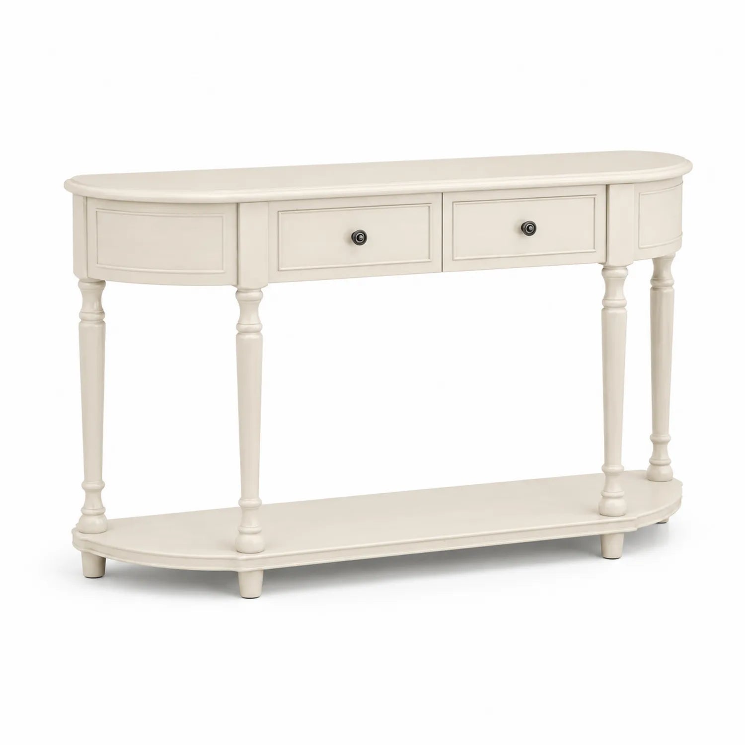 Console en Bois MDF Crème avec Tiroirs