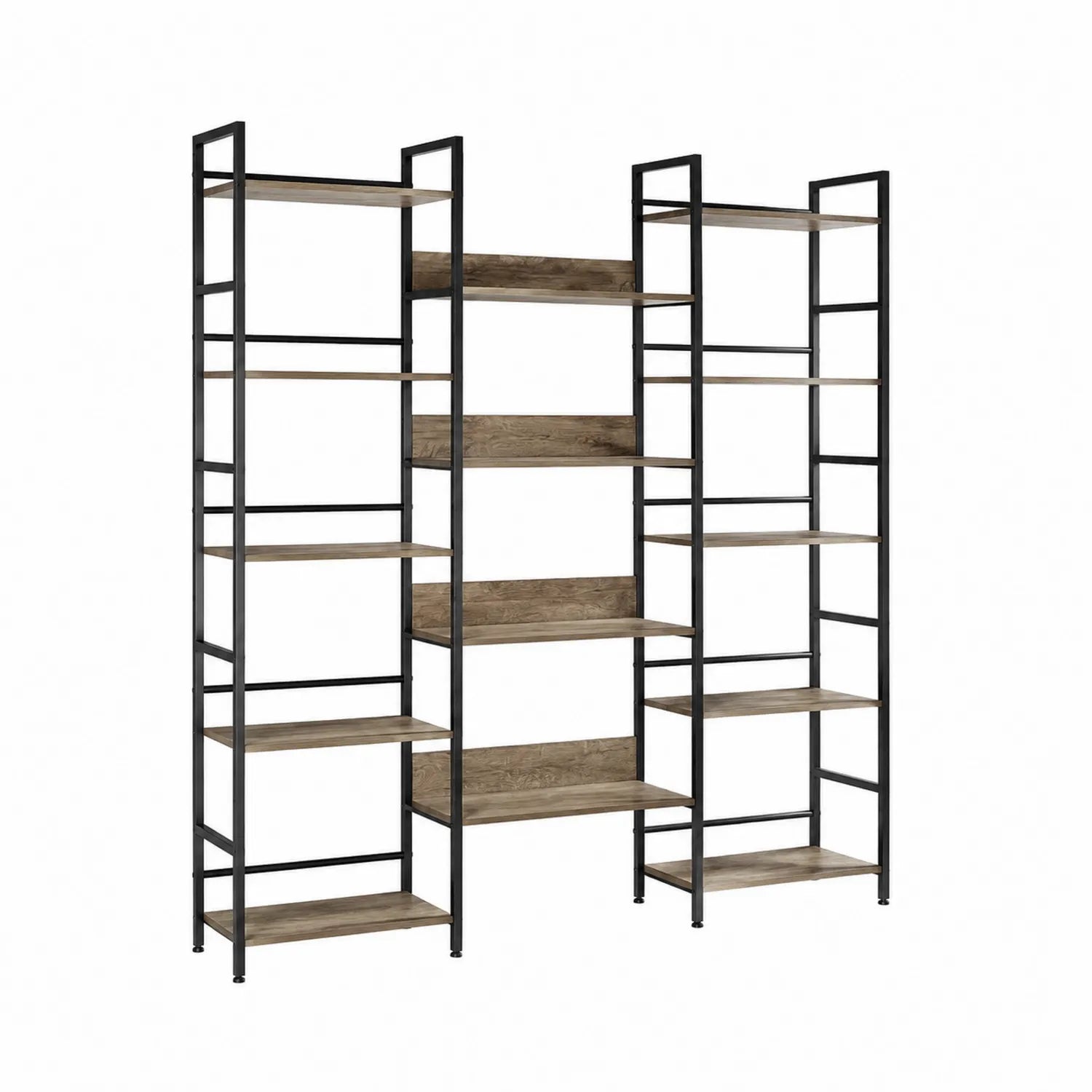 Étagères Bibliothèque Industrielle Métal Bois