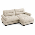 Canapé d'angle en tissu microfibre Beige