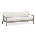 Canapé d'extérieur 3 places aluminium coussins polyester Blanc/Gris