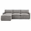 Canapé d'angle en tissu gris avec méridienne