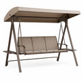 Balancelle de jardin en métal avec assise en tissu polyester beige