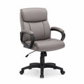 Chaise de bureau en cuir synthétique gris réglable