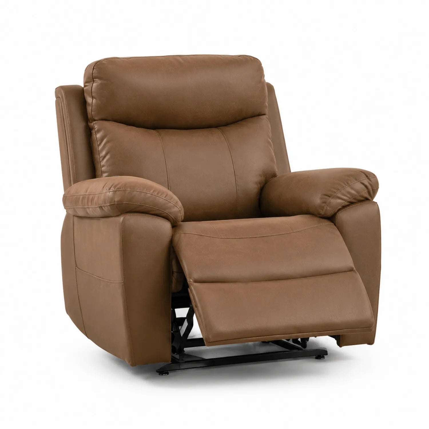 Fauteuil inclinable en cuir marron 105x95x90 cm