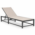 Chaise Longue en Aluminium et Textilène Beige Réglable