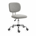 Chaise de bureau en lin gris avec réglage en hauteur