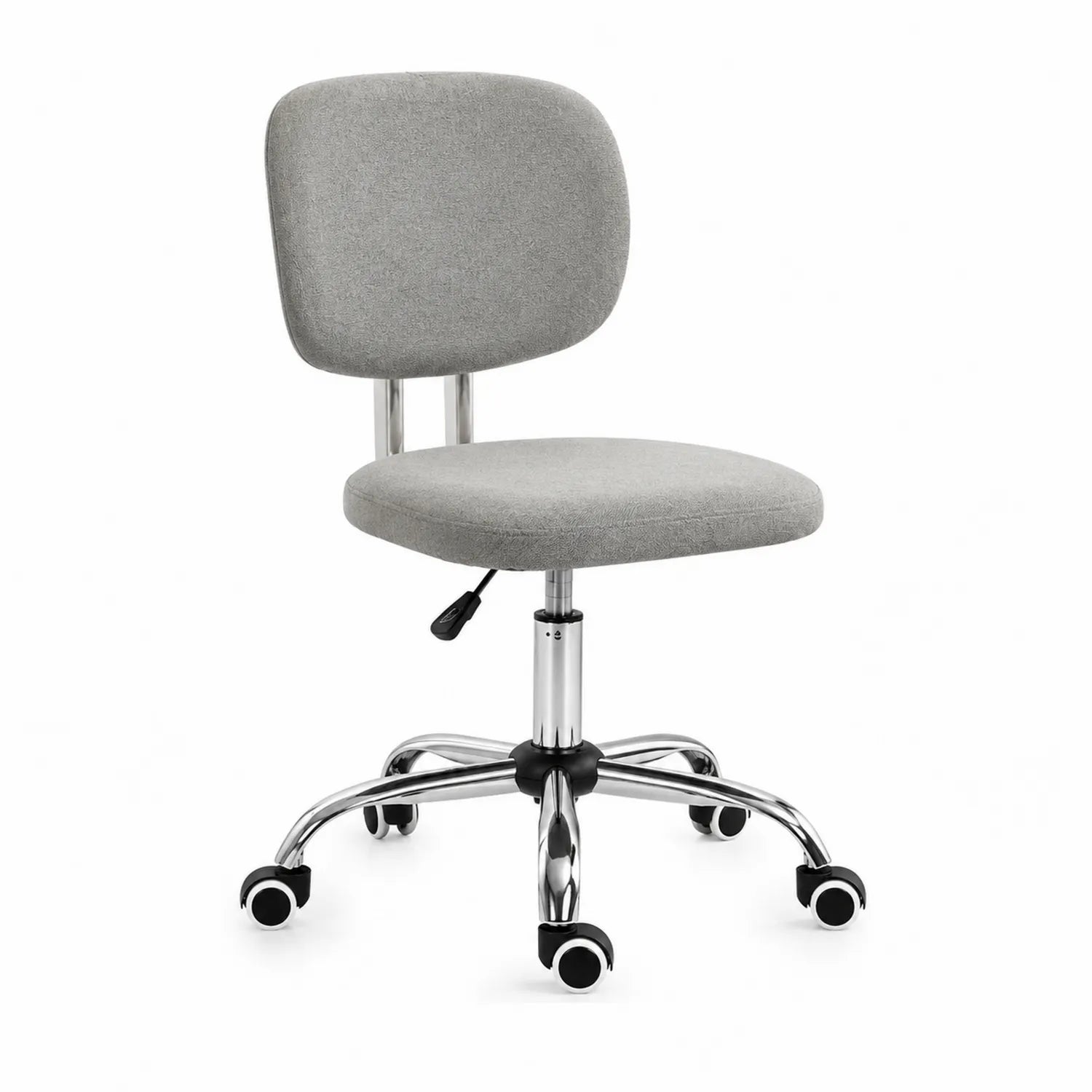 Chaise de bureau en lin gris avec réglage en hauteur
