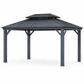 Pavillon de jardin en aluminium gris 400x300 cm