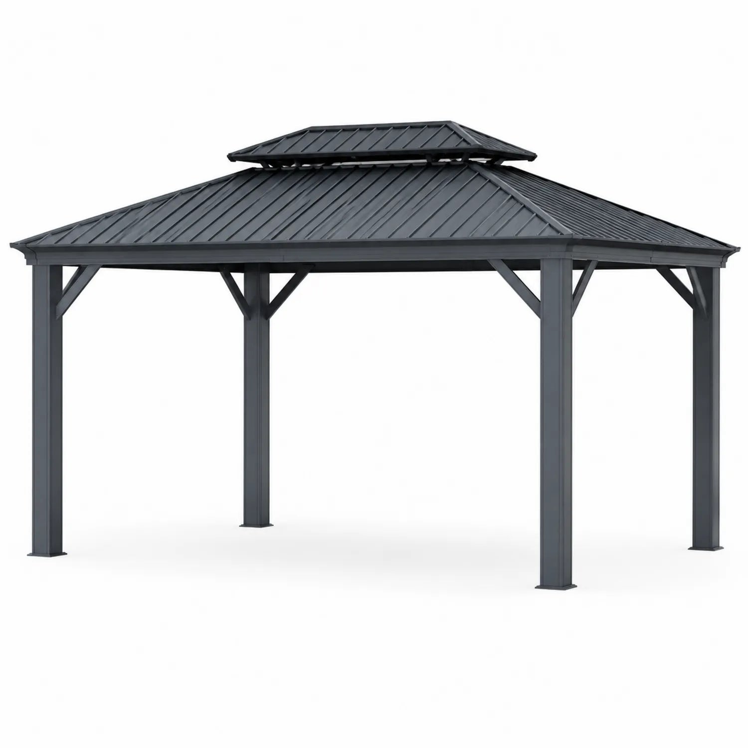 Pavillon de jardin en aluminium gris 400x300 cm