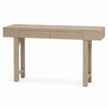 Table console rectangulaire en bois avec tiroirs 140x35x75 cm
