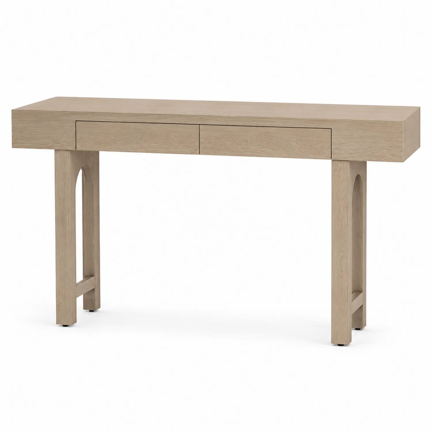 Table console rectangulaire en bois avec tiroirs 140x35x75 cm