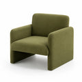 Fauteuil en tissu vert avec accoudoirs