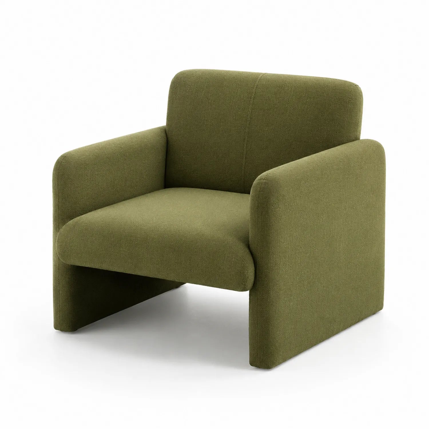 Fauteuil en tissu vert avec accoudoirs