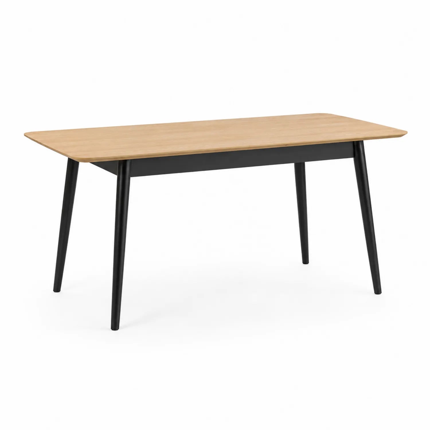 Table à manger rectangulaire en bois et métal chêne/noir 180x90x75 cm
