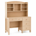 Bureau en bois de chêne avec étagères et tiroirs