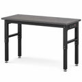 Table en acier et bois composite noir 120x60 cm