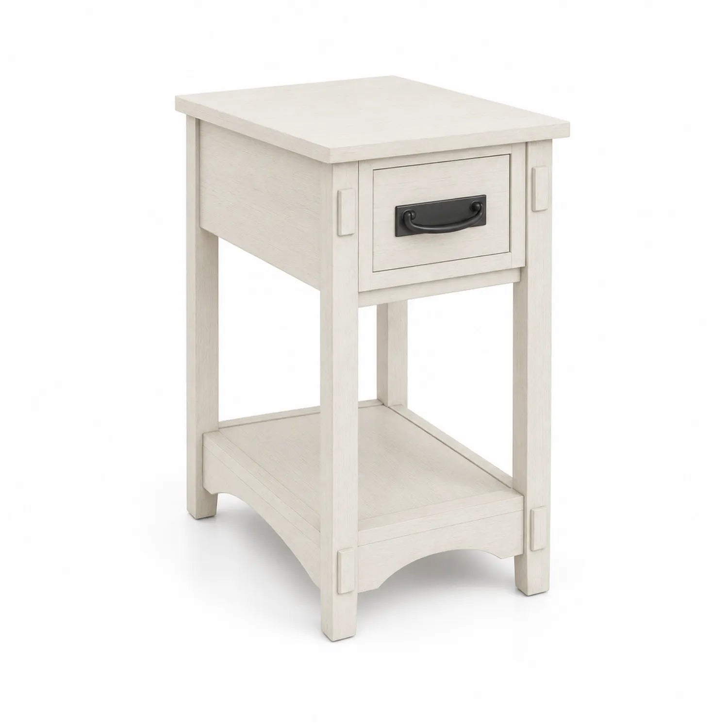Table de chevet en bois avec tiroir et étagère inférieure