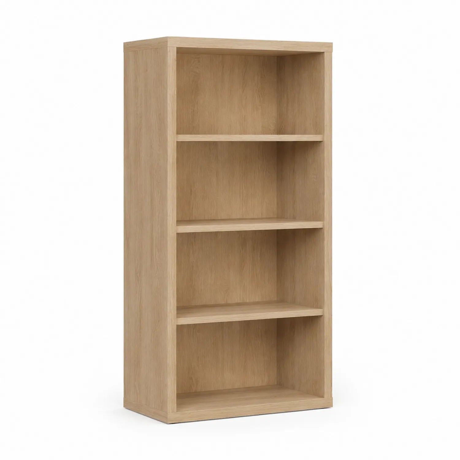 Bibliothèque en bois MDF chêne clair 4 étagères 180x80x30cm