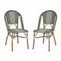 Lot de 2 chaises en rotin synthétique et aluminium vert