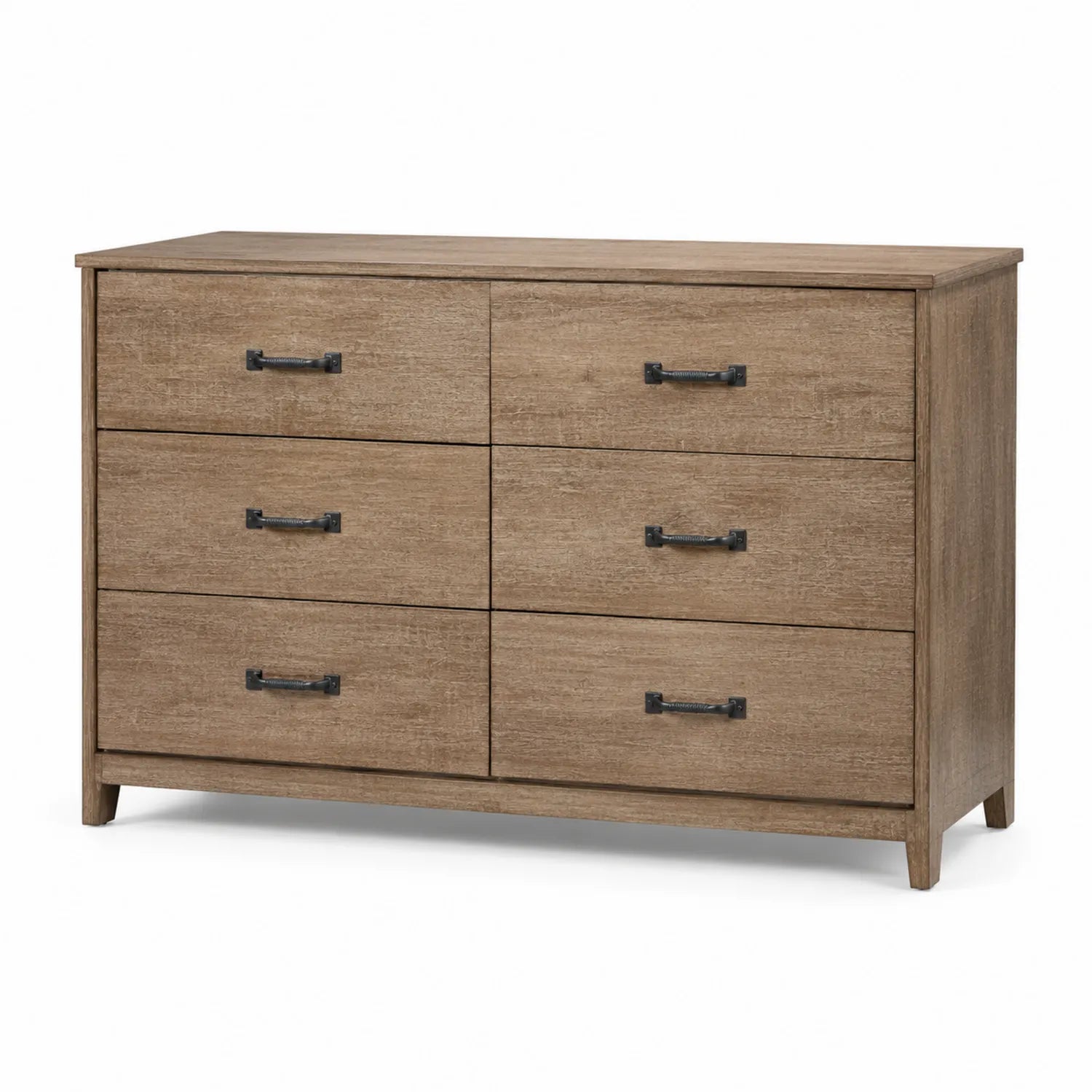 Commode à 6 tiroirs en bois Marron 120x40x80 cm