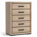 Commode en bois à 5 tiroirs chêne clair