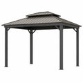 Pavillon en aluminium gris avec toit en acier galvanisé 300x400 cm