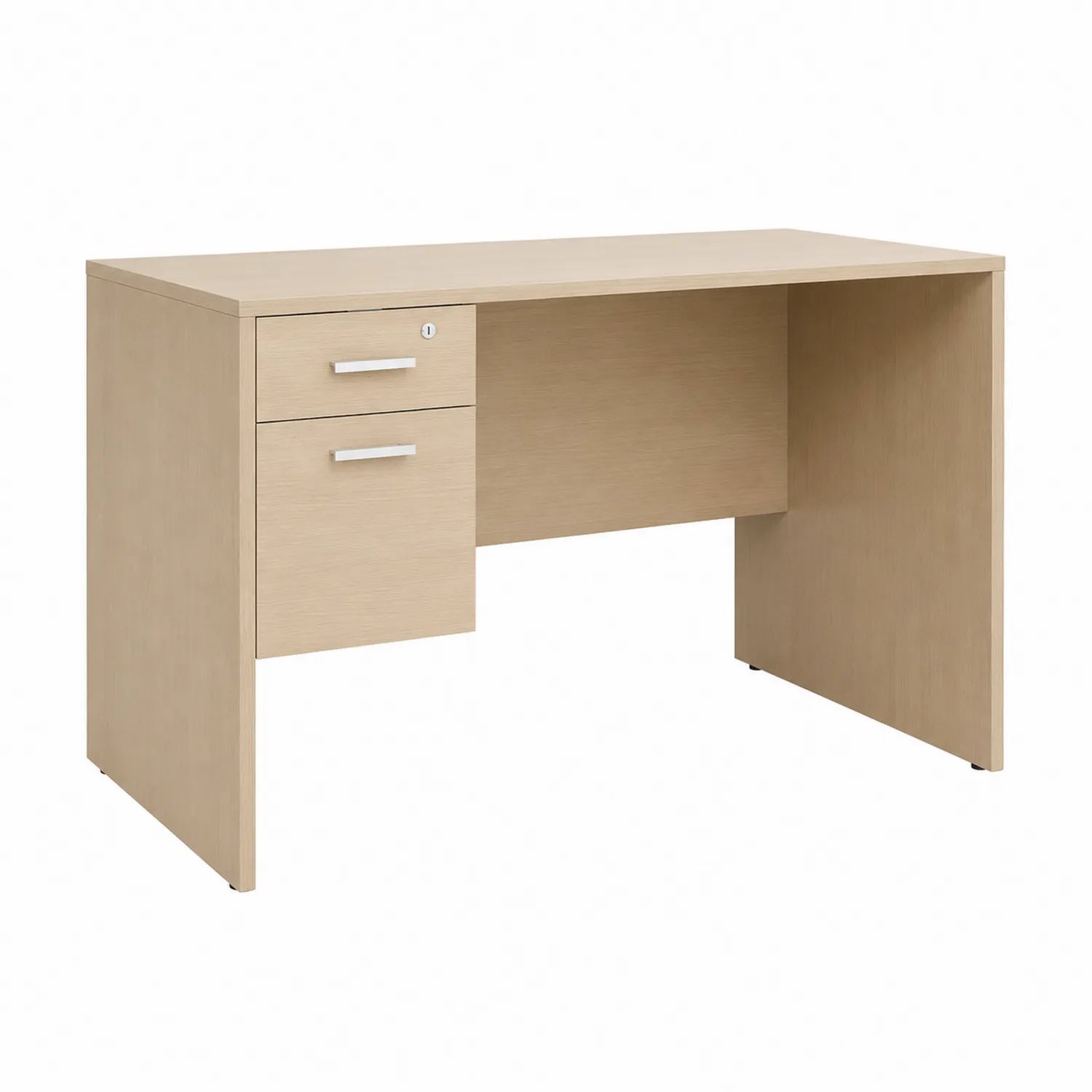 Bureau en bois avec tiroirs verrouillables couleur Chêne clair 120x60x75 cm