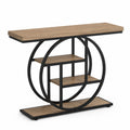 Console en bois MDF et métal avec étagères