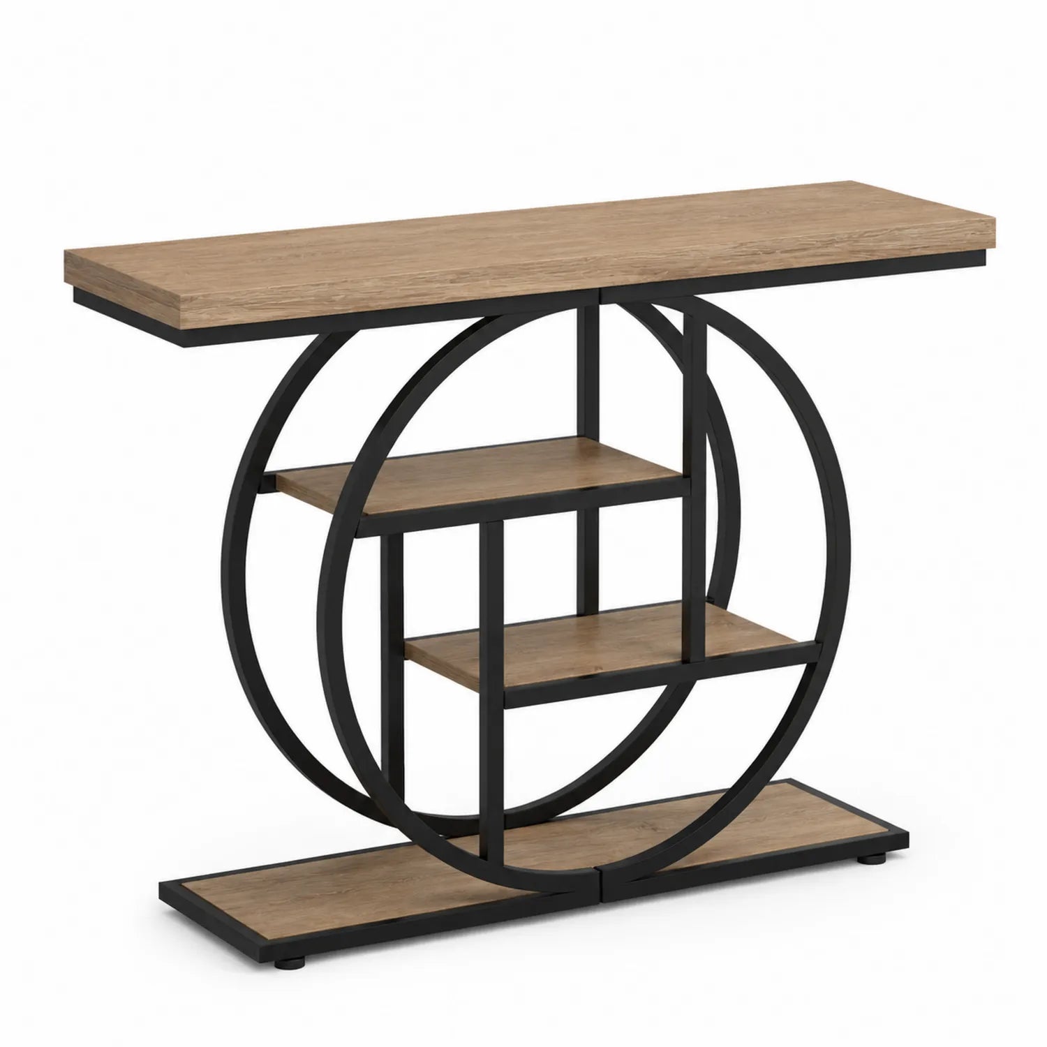 Console en bois MDF et métal avec étagères