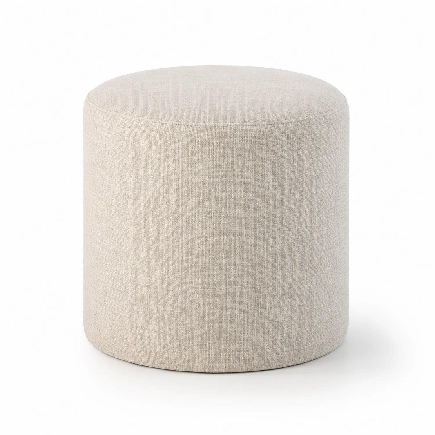 Tabouret Cylindrique en Tissu Beige