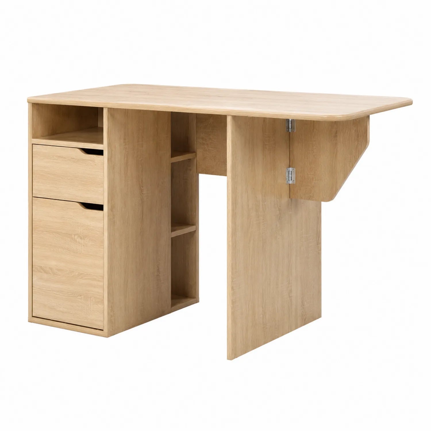 Bureau pliant en bois avec rangements 120x60x75 cm