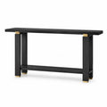 Table console en bois noir avec détails en laiton 150x40x70 cm