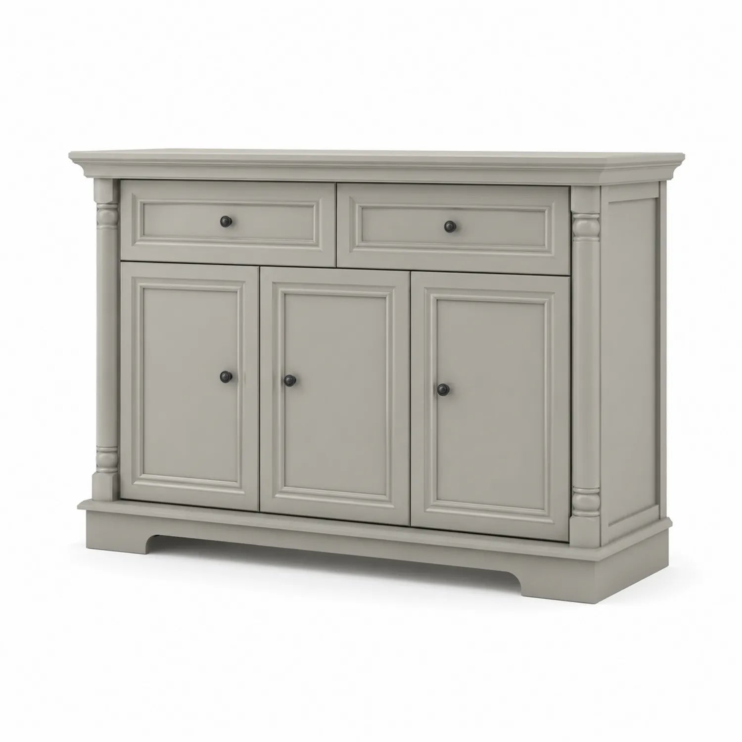 Buffet en bois MDF gris avec 3 portes et 2 tiroirs