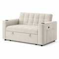 Canapé 2 Places Convertible en Microfibre Beige
