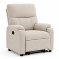 Fauteuil inclinable en polyester beige avec repose-pieds 90x80x100 cm