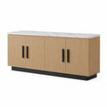 Buffet en bois avec plateau en marbre blanc 160x40x75cm