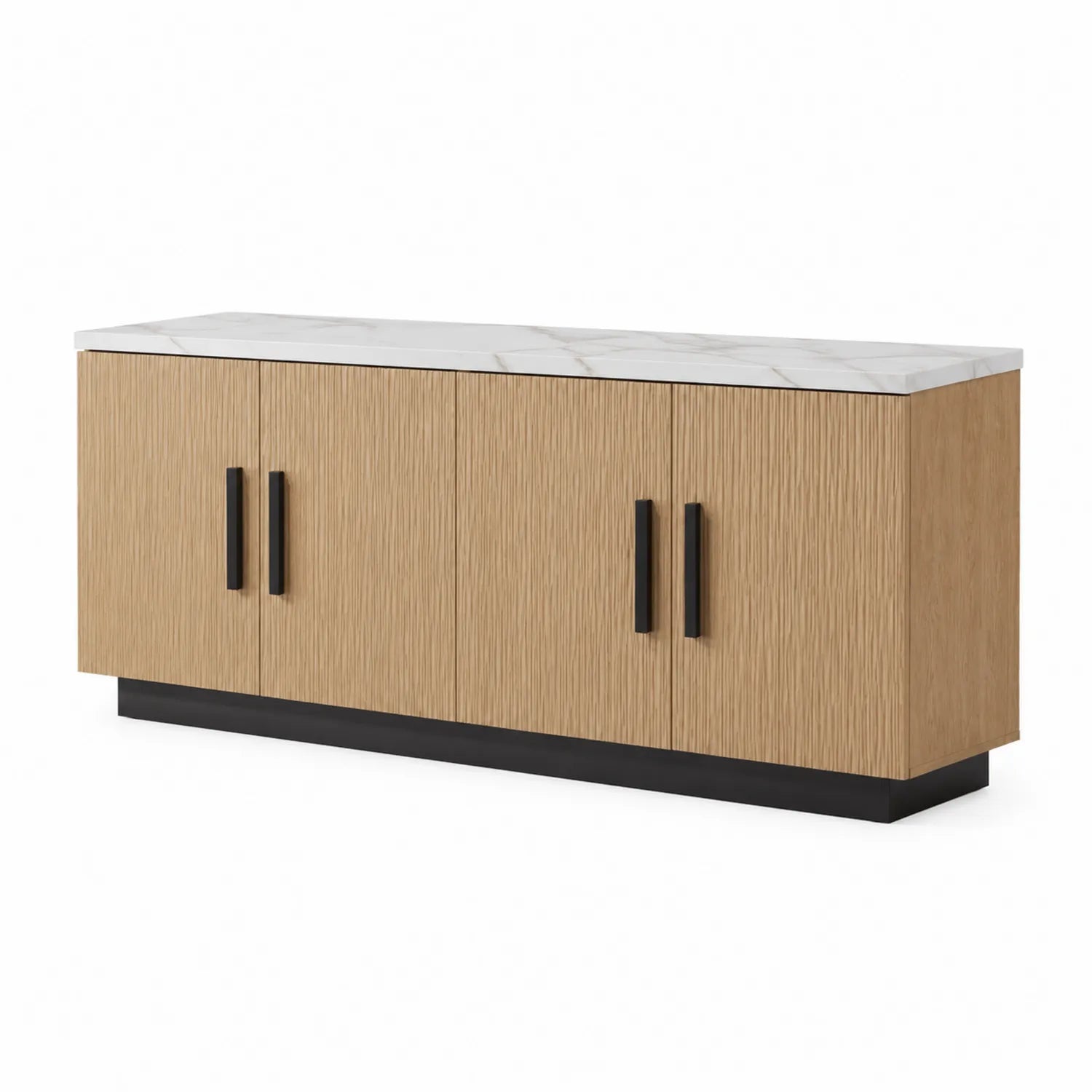 Buffet en bois avec plateau en marbre blanc 160x40x75cm