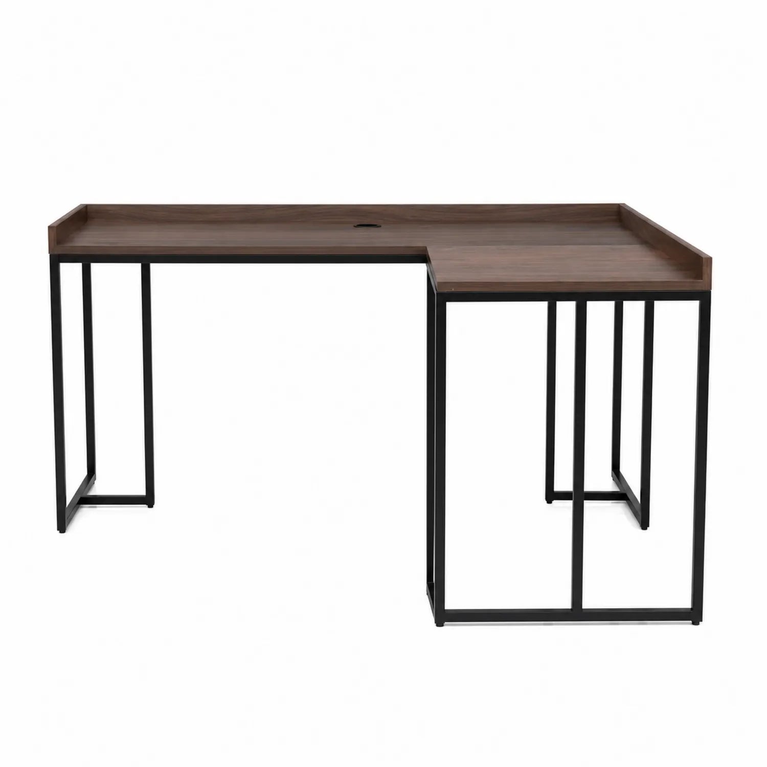 Bureau en L en bois MDF cadre en métal noir